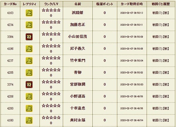 戦くじ7 サブ影207