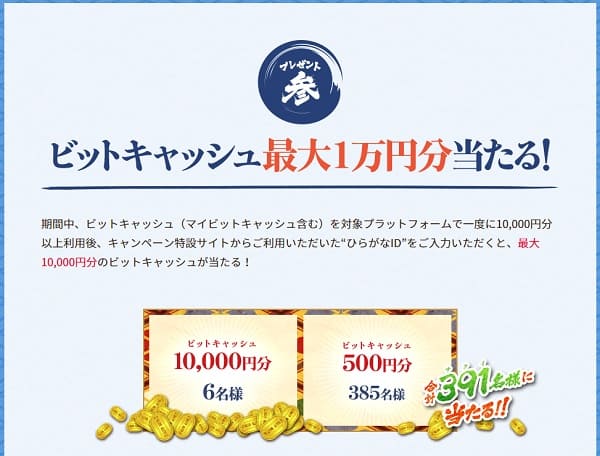 ビットキャッシュキャンペーン6