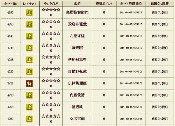 戦くじ315影履歴