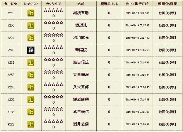 戦くじ319影履歴