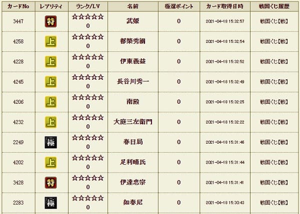 戦くじ419影履歴