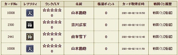 極選メイン影4履歴