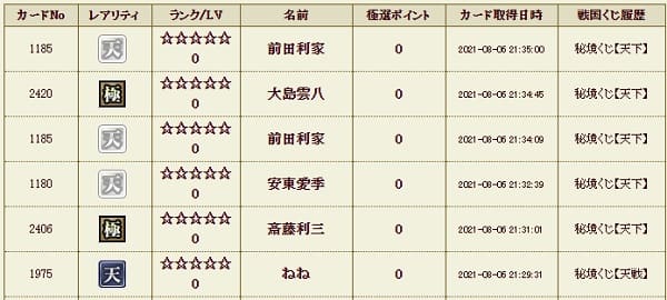 天下8影履歴