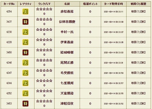 戦くじ914影履歴