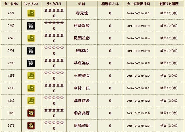 戦くじ1005メンテ後４