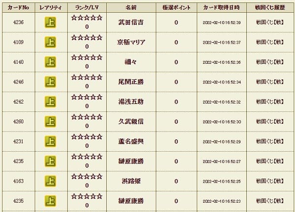 戦くじ210メンテ後１