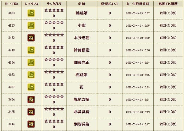 戦くじ314歴影