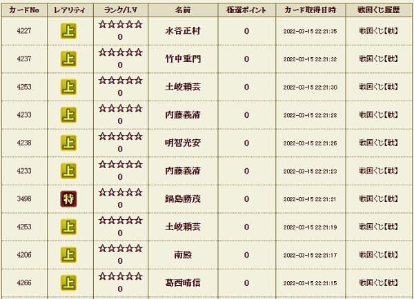 戦くじ315歴