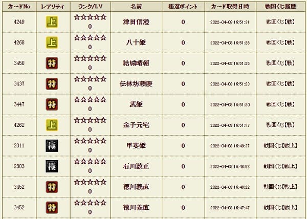 IXA占い555戦上403其の5履歴2