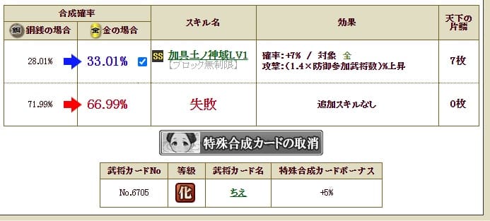 桶狭間1枚合成1点