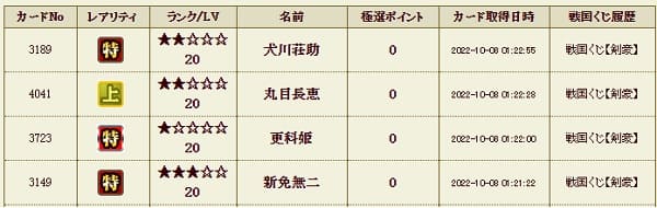 剣豪くじ108影履歴