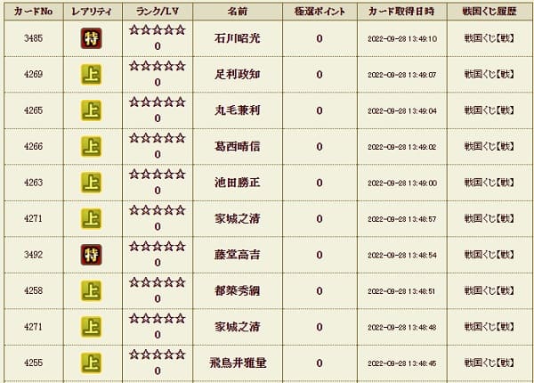 戦くじ928影履歴