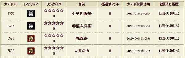 戦上1021影履歴