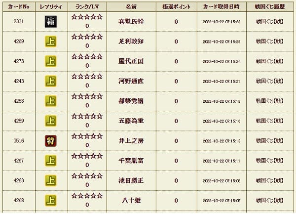 戦くじ1022影履歴