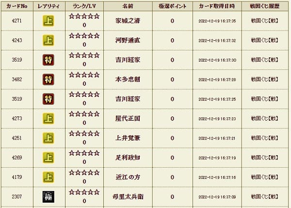 戦くじ1219影履歴