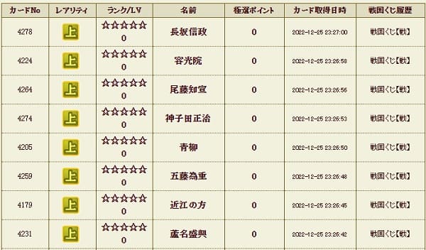 戦くじ1225　8枚